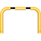 Anti-nudge hoop | steel tube  76 mm | yellow / black | total width: 1000 mm | height above ground: 650 mm | for casting in concrete